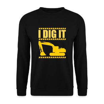 Retro Excavator Slogan Excavator Driver Construction Site - Unisex Sweatshirt - black - Front - Alina (178cm) & Michal (187cm)