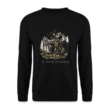 VTT VTT Je suis rarement sans vélo - Sweat-shirt Unisexe - noir - Devant - Alina (178cm) & Michal (187cm)