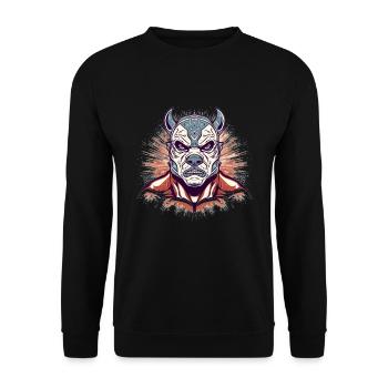 Lucha Libre Mexikanische Wrestling Maske Luchador - Unisex Pullover - Schwarz - Vorne - Alina (178cm) & Michal (187cm)