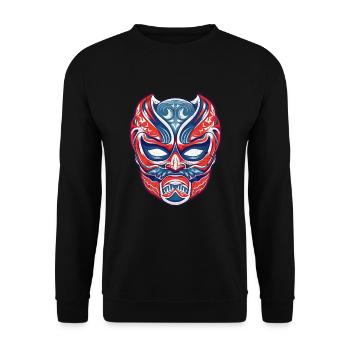 Lucha Libre Mexikanische Wrestling Maske Luchador - Unisex Pullover - Schwarz - Vorne - Alina (178cm) & Michal (187cm)