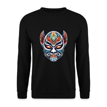 Lucha Libre Mexikanische Wrestling Maske Luchador - Unisex Pullover - Schwarz - Vorne - Alina (178cm) & Michal (187cm)