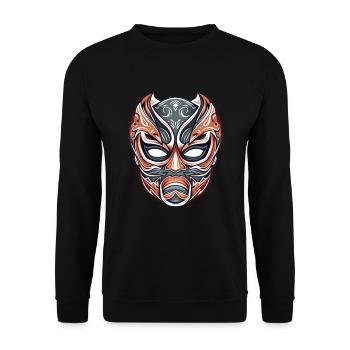Lucha Libre Mexikanische Wrestling Maske Luchador - Unisex Pullover - Schwarz - Vorne - Alina (178cm) & Michal (187cm)