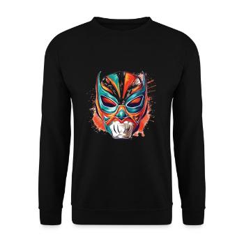 Lucha Libre Mexikanische Wrestling Maske Luchador - Unisex Pullover - Schwarz - Vorne - Alina (178cm) & Michal (187cm)