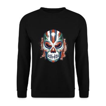 Lucha Libre Mexikanische Wrestling Maske Luchador - Unisex Pullover - Schwarz - Vorne - Alina (178cm) & Michal (187cm)