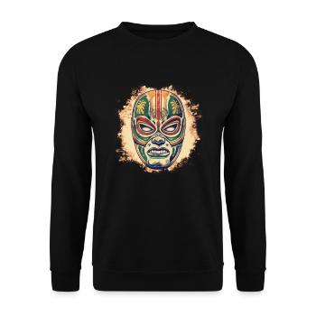 Lucha Libre Mexikanische Wrestling Maske Luchador - Unisex Pullover - Schwarz - Vorne - Alina (178cm) & Michal (187cm)