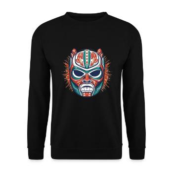 Lucha Libre Mexikanische Wrestling Maske Luchador - Unisex Pullover - Schwarz - Vorne - Alina (178cm) & Michal (187cm)