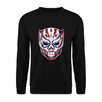 Lucha Libre Mexikanische Wrestling Maske Luchador - Unisex Pullover - Schwarz - Vorne - Alina (178cm) & Michal (187cm)