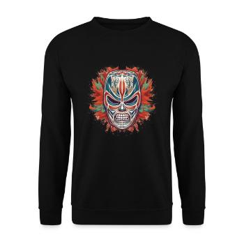 Lucha Libre Mexikanische Wrestling Maske Luchador - Unisex Pullover - Schwarz - Vorne - Alina (178cm) & Michal (187cm)