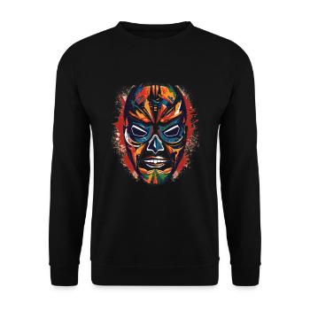 Lucha Libre Mexikanische Wrestling Maske Luchador - Unisex Pullover - Schwarz - Vorne - Alina (178cm) & Michal (187cm)