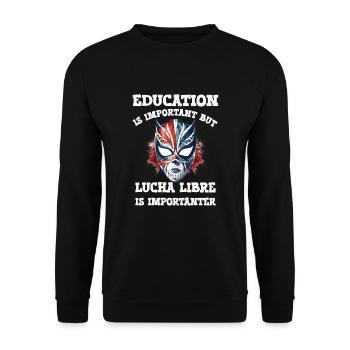 Lucha Libre Mexikanische Wrestling Maske Luchador - Unisex Pullover - Schwarz - Vorne - Alina (178cm) & Michal (187cm)