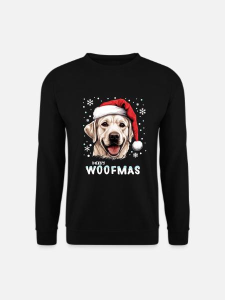 Niedlicher Labrador Hund feiert Weihnachten - Unisex Pullover - Schwarz