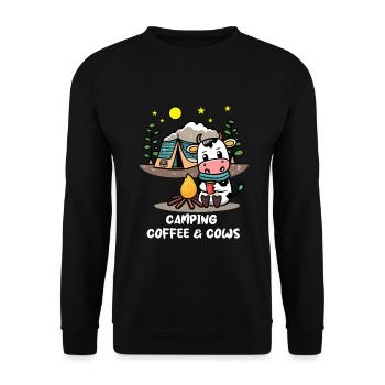Camping Coffee Cows Country Life Holiday Weekend - Unisex Sweatshirt - black - Front - Alina (178cm) & Michal (187cm)