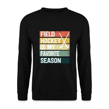 Feldhockey Ist Meine Lieblingssaison Hallenhockey - Unisex Pullover - Schwarz - Vorne - Alina (178cm) & Michal (187cm)