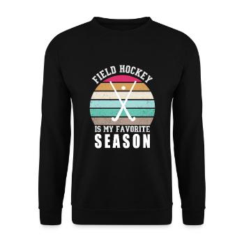 Feldhockey Ist Meine Lieblingssaison Hallenhockey - Unisex Pullover - Schwarz - Vorne - Alina (178cm) & Michal (187cm)
