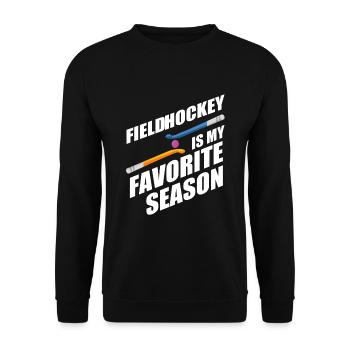 Feldhockey Ist Meine Lieblingssaison Hallenhockey - Unisex Pullover - Schwarz - Vorne - Alina (178cm) & Michal (187cm)