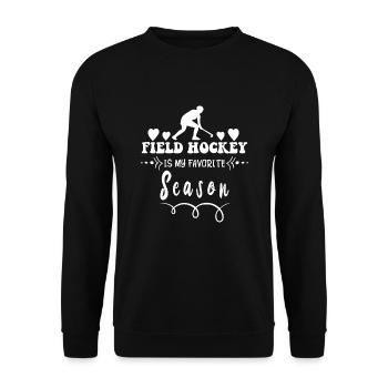 Le hockey sur gazon est ma saison préférée de hockey en salle - Sweat-shirt Unisexe - noir - Devant - Alina (178cm) & Michal (187cm)
