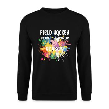 Le hockey sur gazon est ma saison préférée de hockey en salle - Sweat-shirt Unisexe - noir - Devant - Alina (178cm) & Michal (187cm)