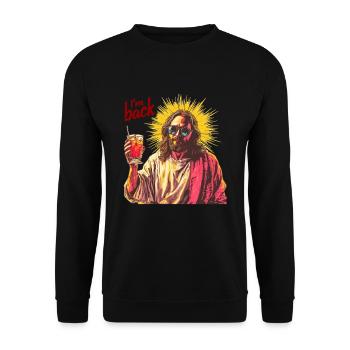 Jesus Christus Ostern, Ich Bin Zurück Party - Unisex Pullover - Schwarz - Vorne - Alina (178cm) & Michal (187cm)