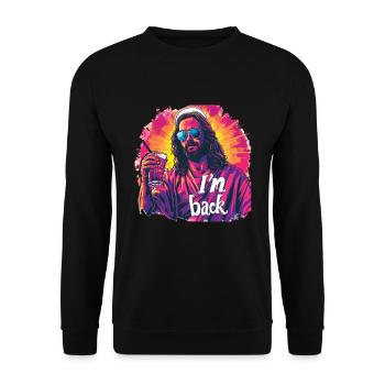 Jesus Christus Ostern, Ich Bin Zurück Party - Unisex Pullover - Schwarz - Vorne - Alina (178cm) & Michal (187cm)