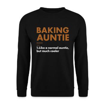 Baker Auntie Definition Baking - Unisex Sweatshirt - black - Front - Alina (178cm) & Michal (187cm)