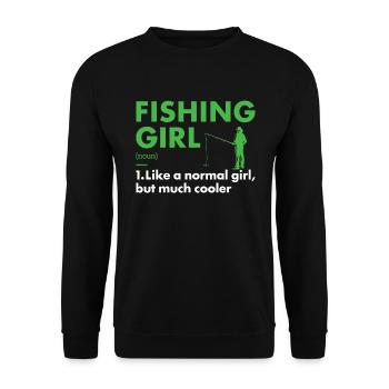 Fisher Girl Definition Fishing - Unisex Pullover - Schwarz - Vorne - Alina (178cm) & Michal (187cm)