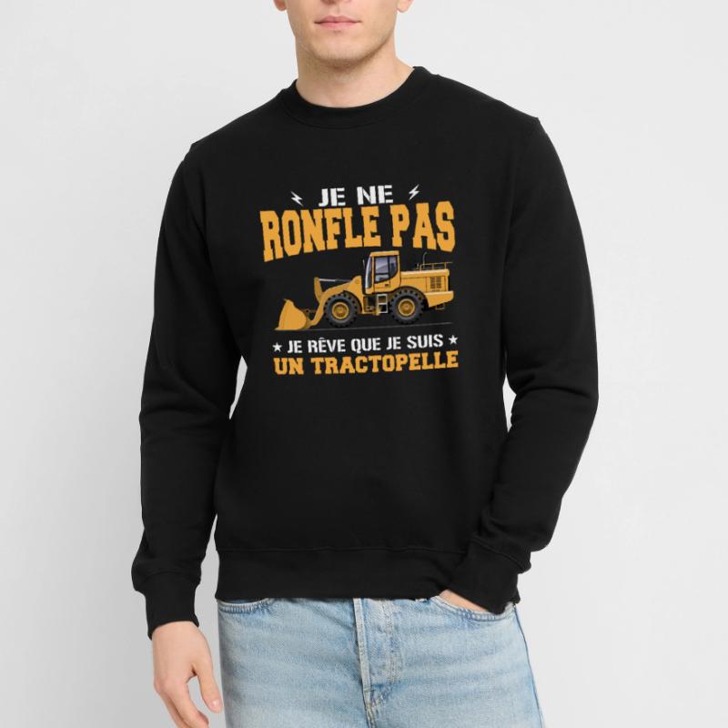 Construction machine Backhoe loader Snorer Unisex Sweatshirt