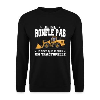 Construction machine Backhoe loader Snorer - Unisex Sweatshirt - black - Front - Alina (178cm) & Michal (187cm)