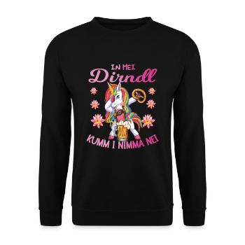 Licorne en Mei Dirndl Lausmadl Costumes traditionnels pour femmes - Sweat-shirt Unisexe - noir - Devant - Alina (178cm) & Michal (187cm)