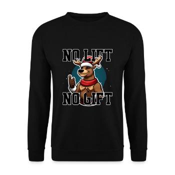 Sport Weihnachtsshirt Xmas Rentier Bodybuilder - Unisex Pullover - Schwarz - Vorne - Alina (178cm) & Michal (187cm)