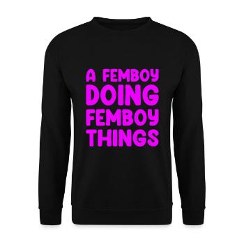 Une femboy qui fait des choses femboy - Sweat-shirt Unisexe - noir - Devant - Alina (178cm) & Michal (187cm)