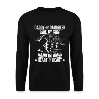 coeur papa et fille à cœur - Sweat-shirt Unisexe - noir - Devant - Alina (178cm) & Michal (187cm)