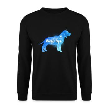 Liebender Beagle Papa - Unisex Pullover - Schwarz - Vorne - Alina (178cm) & Michal (187cm)