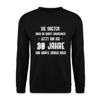 30 ans - 30 ans - Sweat-shirt Unisexe - noir - Devant - Alina (178cm) & Michal (187cm)
