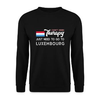 Luxembourg therapy homesick Luxembourg gift - Unisex Sweatshirt - black - Front - Alina (178cm) & Michal (187cm)