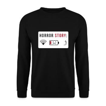 Horror Story Wi-Fi Battery Smartphone Mobile Phone Teenager - Unisex Sweatshirt - black - Front - Alina (178cm) & Michal (187cm)