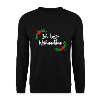 Christmas Holiday Muffle Anti - Unisex Sweatshirt - black - Front - Alina (178cm) & Michal (187cm)