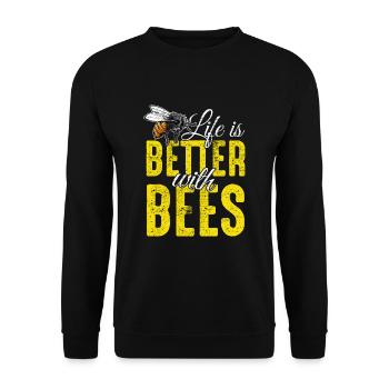 bee - Unisex Sweatshirt - black - Front - Alina (178cm) & Michal (187cm)