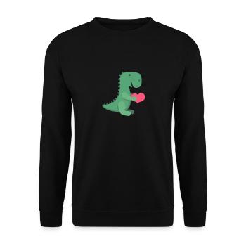 Amoureux Dino Trex cadeau de coeur - Sweat-shirt Unisexe - noir - Devant - Alina (178cm) & Michal (187cm)