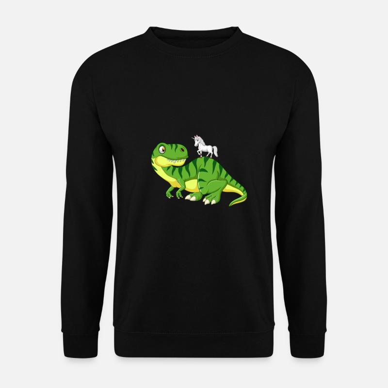 Dino Einhorn Einhörner Fabel Kinder Geschenk Shirt - Unisex Pullover - Schwarz