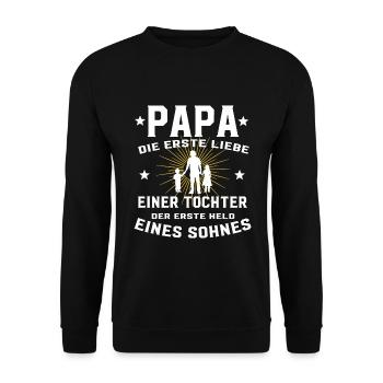 Dad for the daughter The first great love - Unisex Sweatshirt - black - Front - Alina (178cm) & Michal (187cm)