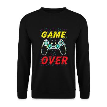Game Over - Gamer Shirt - Unisex Sweatshirt - black - Front - Alina (178cm) & Michal (187cm)