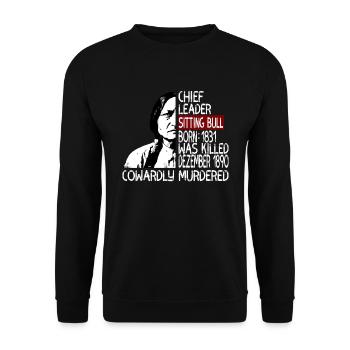 Sitting Bull T Shirt - Unisex Pullover - Schwarz - Vorne - Alina (178cm) & Michal (187cm)