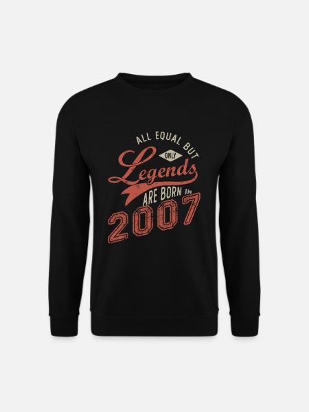 Legenden werden 2007 geboren am Geburtstag 15 Jahre - Unisex Pullover - Schwarz