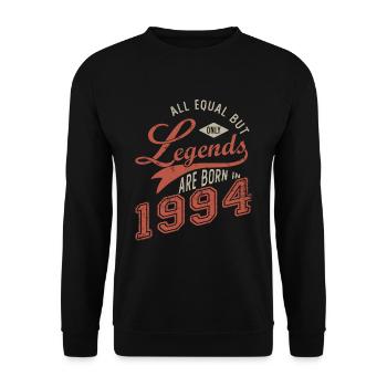 Born 1994, 1994 Anniversary - Unisex Sweatshirt - black - Front - Alina (178cm) & Michal (187cm)