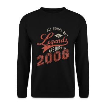 Legenden werden im Jahr 2008 geboren in Geburtstag 14 Jahre - Unisex Pullover - Schwarz - Vorne - Alina (178cm) & Michal (187cm)