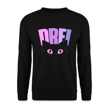 3rd Birthday Girl 3 Year Old Kitten Cat - Unisex Sweatshirt - black - Front - Alina (178cm) & Michal (187cm)