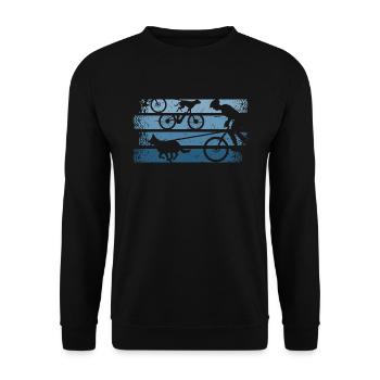 Bikejöring Draught dog sport with bike and dog - Unisex Sweatshirt - black - Front - Alina (178cm) & Michal (187cm)