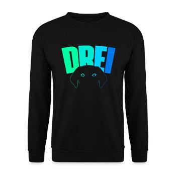3ème anniversaire garçons chien de 3 ans - Sweat-shirt Unisexe - noir - Devant - Alina (178cm) & Michal (187cm)