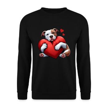 Cadeaux de propriétaire de pitbull - Sweat-shirt Unisexe - noir - Devant - Alina (178cm) & Michal (187cm)