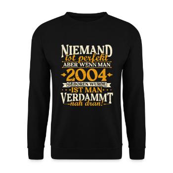 Millésime 2004 né anniversaire citation d’anniversaire - Sweat-shirt Unisexe - noir - Devant - Alina (178cm) & Michal (187cm)